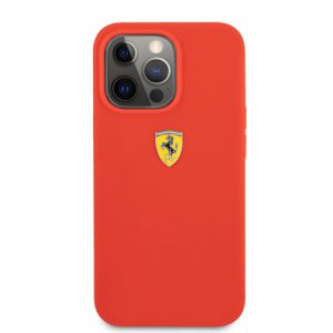 گارد سیلیکونی iPhone 13 Pro Max طرح Ferrari مدل Metal Logo