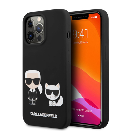گارد سیلیکونی iPhone 13 Pro Max طرح Karl Lagerfeld مدل Karl And Choupette