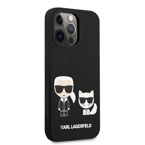 گارد سیلیکونی iPhone 13 Pro Max طرح Karl Lagerfeld مدل Karl And Choupette