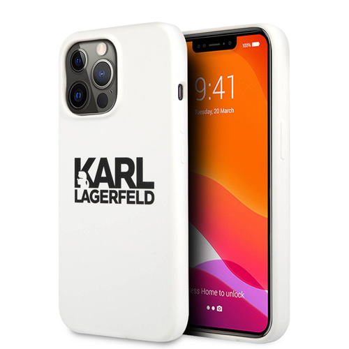 گارد سیلیکونی iPhone 13 Pro Max طرح Karl Lagerfeld مدل Stack Logo