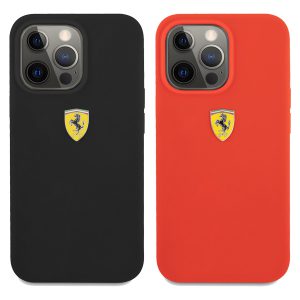 گارد سیلیکونی iPhone 13 Pro طرح Ferrari مدل Metal Logo