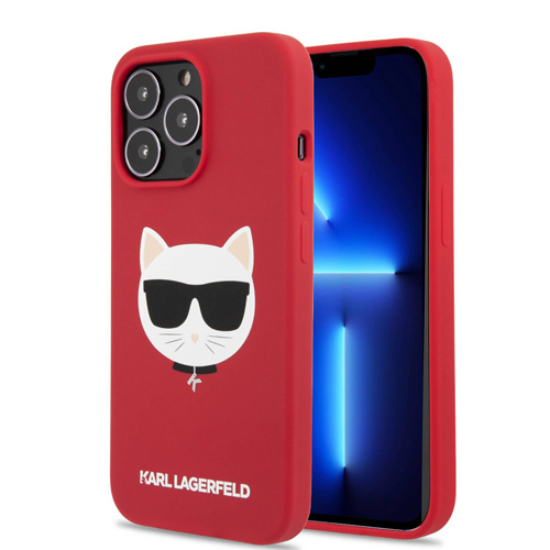 گارد سیلیکونی iPhone 13 Pro طرح Karl Lagerfeld مدل Choupette Head