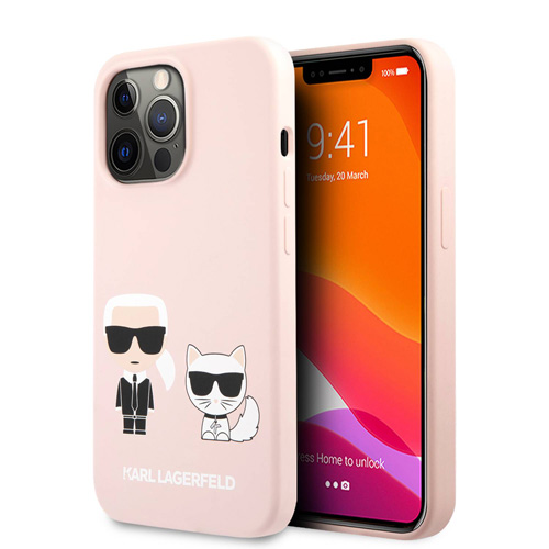 گارد سیلیکونی iPhone 13 Pro طرح Karl Lagerfeld مدل Karl And Choupette