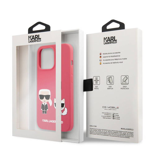 گارد سیلیکونی iPhone 13 Pro طرح Karl Lagerfeld مدل Karl And Choupette