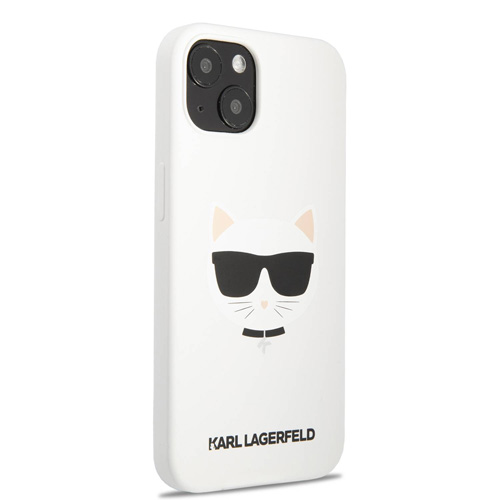 گارد سیلیکونی iPhone 13 طرح Karl Lagerfeld مدل Choupette Head