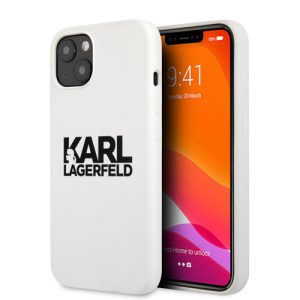 گارد سیلیکونی iPhone 13 طرح Karl Lagerfeld مدل Stack Logo