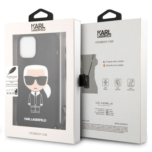 گارد سیلیکونی ضد ضربه iPhone 13 Pro Max طرح Karl Lagerfeld مدل بند دار Cord Ikonik