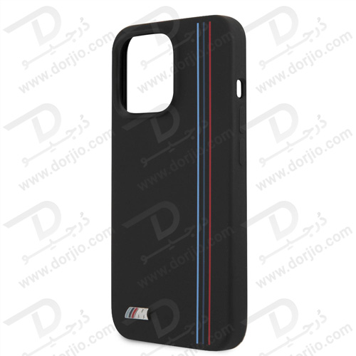 گارد سیلیکونی ضد ضربه iPhone 13 Pro طرح BMW مدل Tricolor Vertical Lines Metal Logo