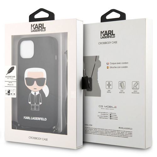 گارد سیلیکونی ضد ضربه iPhone 13 طرح Karl Lagerfeld مدل بند دار Cord Ikonik گارد سیلیکونی ضد ضربه iPhone 13 طرح Karl Lagerfeld مدل بند دار Cord Ikonik