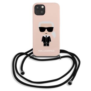 گارد سیلیکونی ضد ضربه iPhone 13 طرح Karl Lagerfeld مدل بند دار Cord Ikonik
