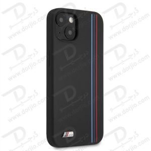 گارد سیلیکونی ضد ضربه iPhone 13 طرح BMW مدل Tricolor Vertical Lines Metal Logo