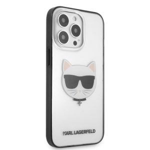 گارد شفاف iPhone 13 Pro Max طرح Karl Lagerfeld مدل With Black Outline Choupette