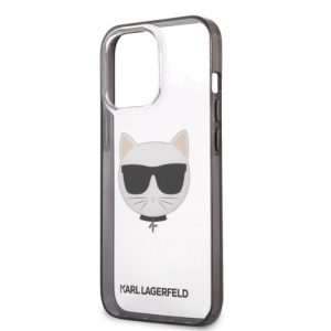 گارد شفاف iPhone 13 Pro Max طرح Karl Lagerfeld مدل With Black Outline Choupette