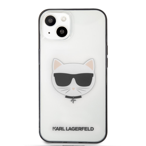 گارد شفاف iPhone 13 طرح Karl Lagerfeld مدل With Black Outline Choupette