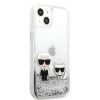 گارد شفاف اکلیلی iPhone 13 Mini طرح Karl Lagerfeld مدل Karl And Choupette