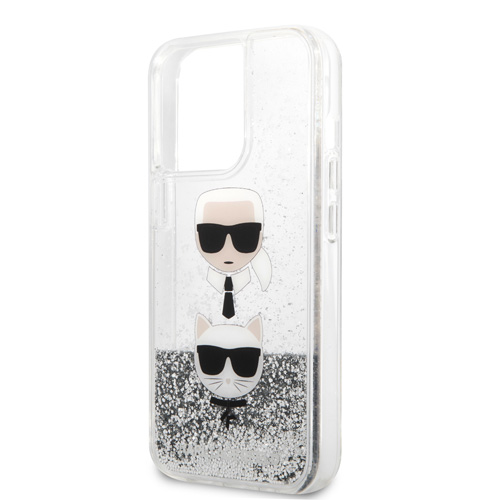 گارد شفاف اکلیلی iPhone 13 Pro Max طرح Karl Lagerfeld مدل Karl And Choupette Head