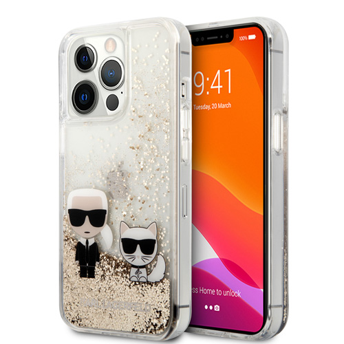 گارد شفاف اکلیلی iPhone 13 Pro طرح Karl Lagerfeld مدل Karl And Choupette
