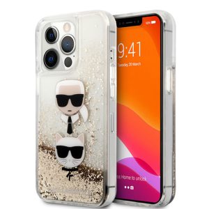 گارد شفاف اکلیلی iPhone 13 Pro طرح Karl Lagerfeld مدل Karl And Choupette Head