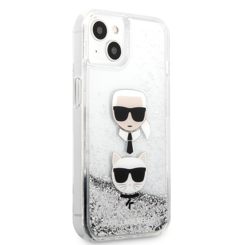 گارد شفاف اکلیلی iPhone 13 طرح Karl Lagerfeld مدل Karl And Choupette Head