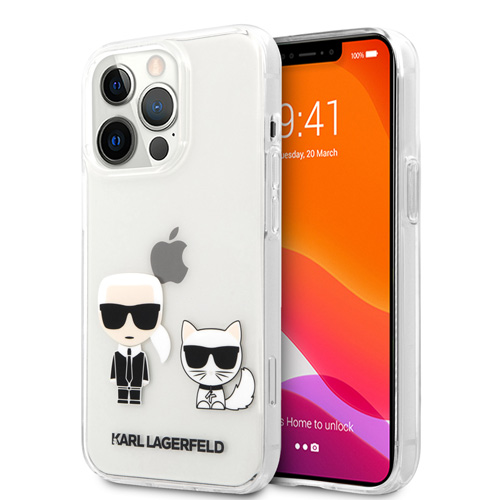 گارد شفاف ضد ضربه iPhone 13 Pro Max طرح Karl Lagerfeld مدل Ikonik Choupette