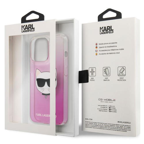 گارد شفاف فریم ژله ای iPhone 13 Pro Max طرح Karl Lagerfeld مدل Choupette Head
