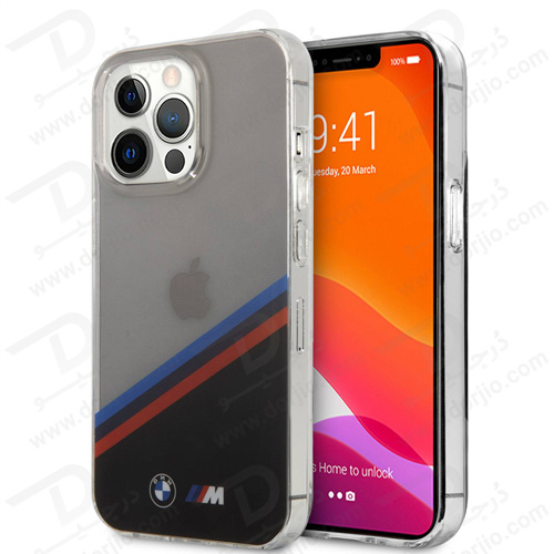گارد محافظ iPhone 13 Pro طرح BMW مدل Tricolor Stripe Diagonal Black Lower Part