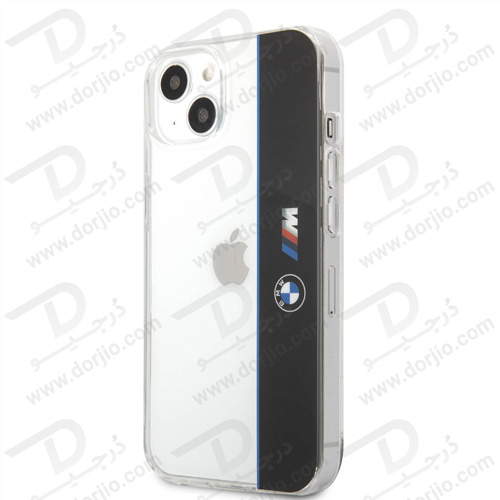 گارد محافظ iPhone 13 طرح BMW مدل M Collection Vertical Blue Line & Black Stripe