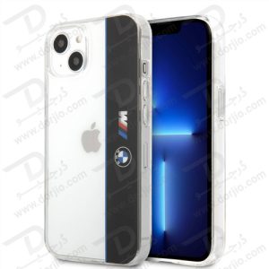 گارد محافظ iPhone 13 طرح BMW مدل M Collection Vertical Blue Line & Black Stripe