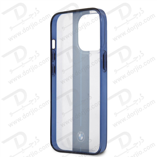گارد محافظ فریم سرمه ای iPhone 13 Pro طرح BMW مدل Navy Middle Stripe & Light Blue Line With Navy Edges