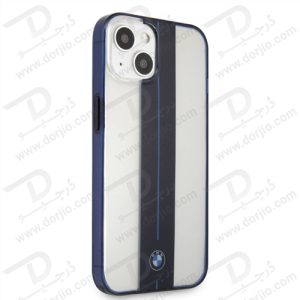 گارد محافظ فریم سرمه ای iPhone 13 طرح BMW مدل Navy Middle Stripe & Light Blue Line With Navy Edges