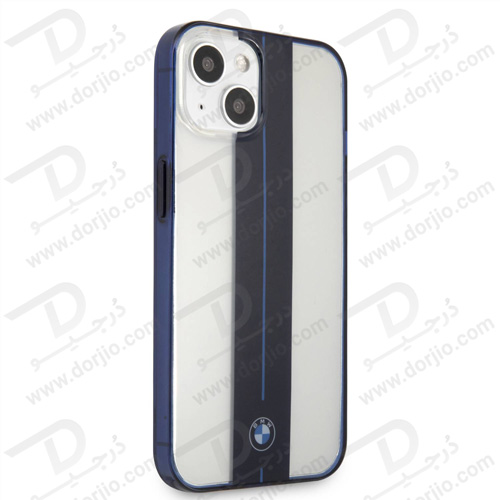 گارد محافظ فریم سرمه ای iPhone 13 طرح BMW مدل Navy Middle Stripe & Light Blue Line With Navy Edges