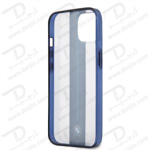 گارد محافظ فریم سرمه ای iPhone 13 طرح BMW مدل Navy Middle Stripe & Light Blue Line With Navy Edges