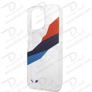 گارد محافظ فریم شفاف iPhone 13 Pro Max طرح BMW Motorsport مدل Collection Graphic Tricolor