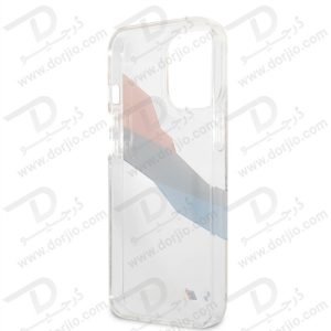 گارد محافظ فریم شفاف iPhone 13 Pro Max طرح BMW Motorsport مدل Collection Graphic Tricolor