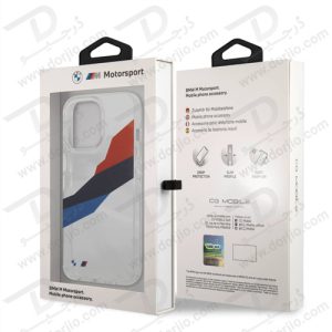 گارد محافظ فریم شفاف iPhone 13 Pro Max طرح BMW Motorsport مدل Collection Graphic Tricolor