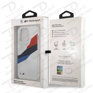 گارد محافظ فریم شفاف iPhone 13 Pro طرح BMW Motorsport مدل Collection Graphic Tricolor