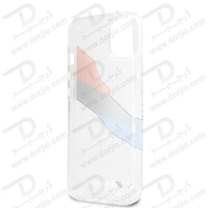 گارد محافظ فریم شفاف iPhone 13 طرح BMW Motorsport مدل Collection Graphic Tricolor