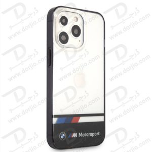 گارد محافظ فریم مشکی iPhone 13 Pro Max طرح BMW Motorsport مدل Collection Tricolor Stripe Black Lower Part Black Edges