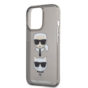 گارد ژله ای اکلیلی iPhone 13 Pro طرح Karl Lagerfeld مدل Embossed Karl And Choupette Head