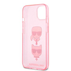 گارد ژله ای اکلیلی iPhone 13 طرح Karl Lagerfeld مدل Embossed Karl And Choupette Head