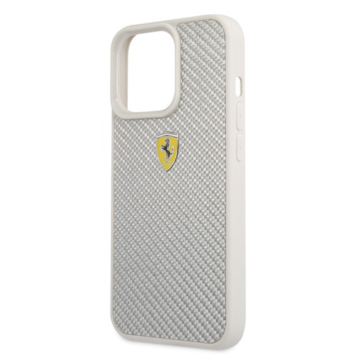 گارد کربنی iPhone 13 Pro طرح Ferrari مدل Real Carbon Metal Logo