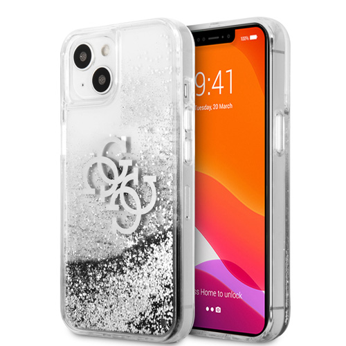 قاب شفاف اکلیلی iPhone 13 Mini مدل Guess Glitter 4G Electroplated Logo
