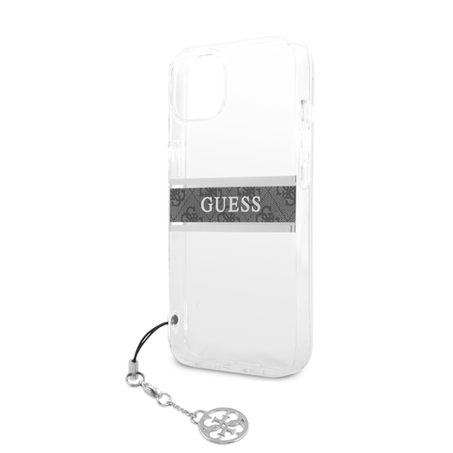 قاب شفاف طرح دار بند زنجیری iPhone 13 مدل Guess 4G Stripe With Charm
