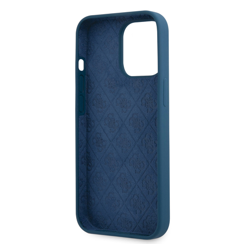 گارد سیلیکونی لوگو فلزی iPhone 13 Pro Max مدل Guess Gold Metal Logo Script