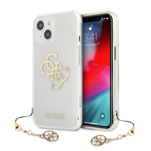 گارد شفاف بند فلزی iPhone 13 مدل Guess 4G Electroplated Logo With Charm