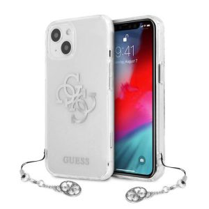 گارد شفاف بند فلزی iPhone 13 مدل Guess 4G Electroplated Logo With Charm