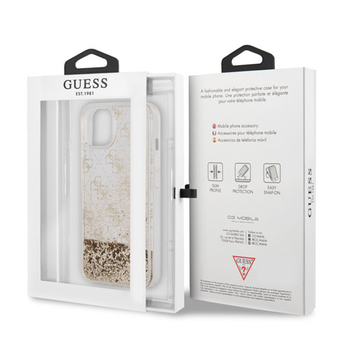 گارد طرح دار اکلیلی iPhone 13 مدل Guess Liquid Glitter 4G Pattern