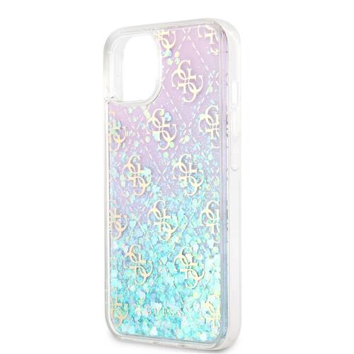 گارد طرح دار اکلیلی iPhone 13 مدل Guess Liquid Glitter 4G Pattern Gradient Background