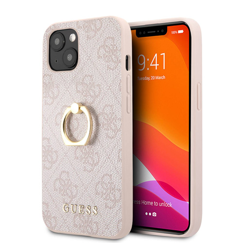گارد چرمی رینگی iPhone 13 Mini طرح Guess PU Leather 4G With Ring Stand