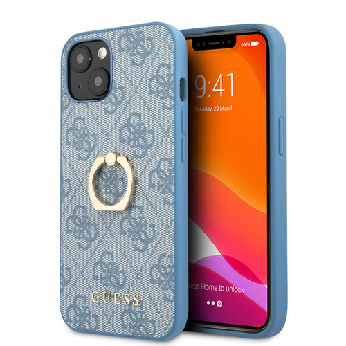 گارد چرمی رینگی iPhone 13 Mini طرح Guess PU Leather 4G With Ring Stand
